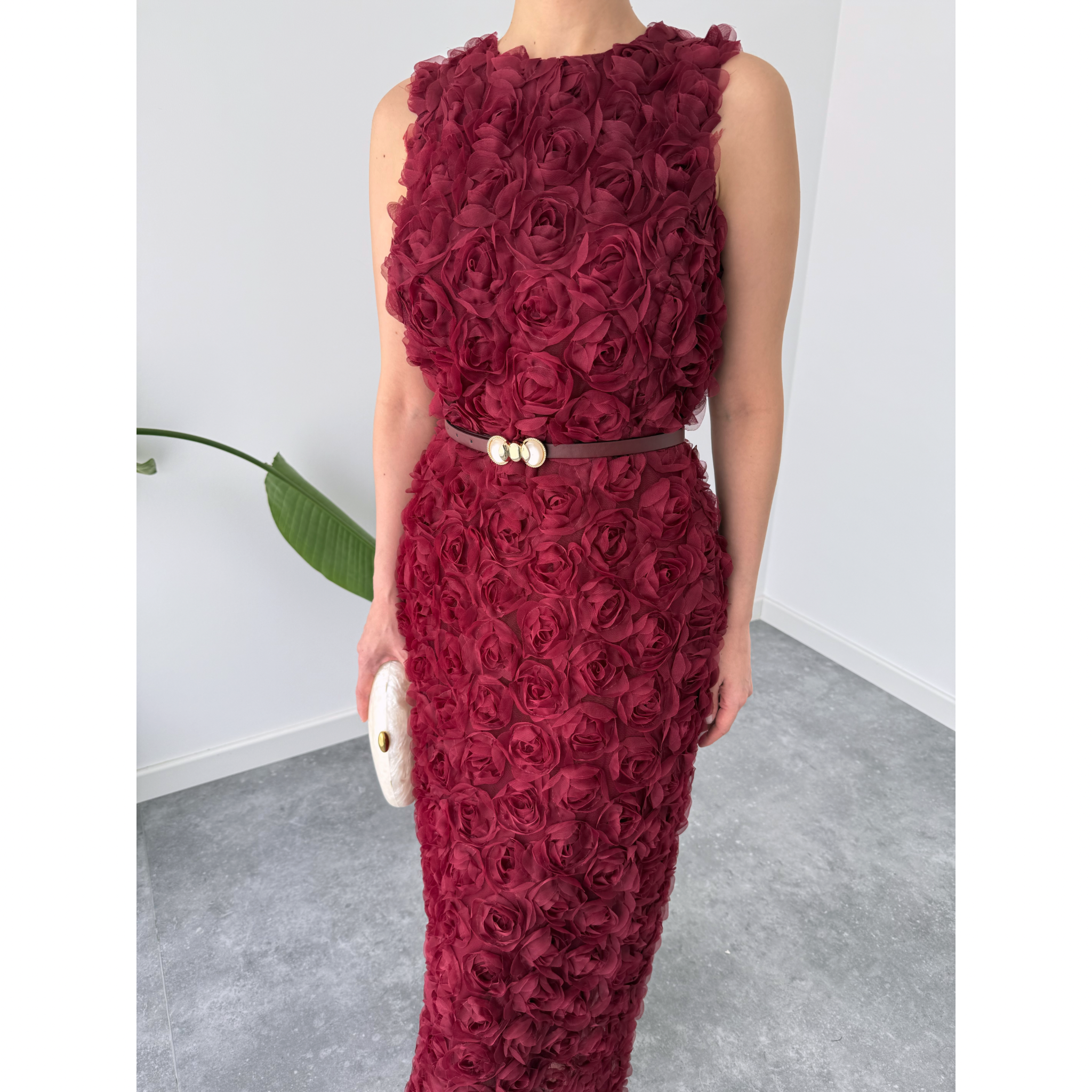 ROSALİE TASARIM ELBİSE BORDO
