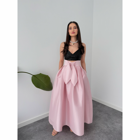 TIANA TAFFETA FABRIC SKIRT BLACK