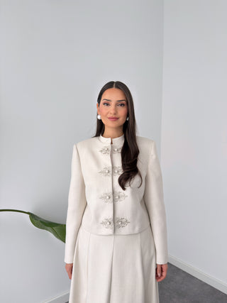 KAİ NAKIŞ DETAY KISA CEKET TAŞ