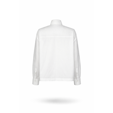 OMUZLARI İNCİ İŞLEMELİ COTTON GÖMLEK BEYAZ