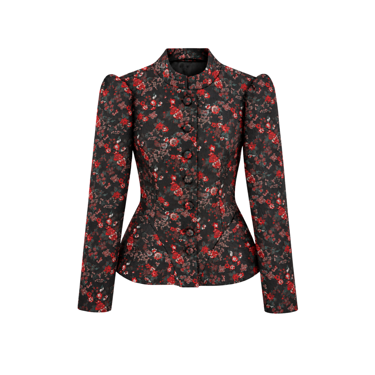 JAKARLI PEPLUM CEKET SİYAH