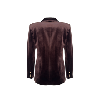 GOLD DÜĞMELİ KADİFE TAKIM KAHVE