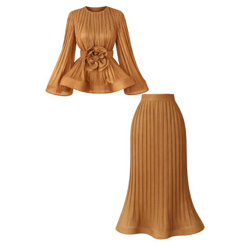 PİLİSELİ VOLAN DETAY TAKIM KARAMEL