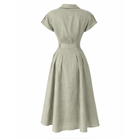 KEMER DETAY %100 KETEN ELBİSE HAKİ