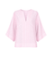V YAKA OVERSİZE KETEN BLUZ PEMBE