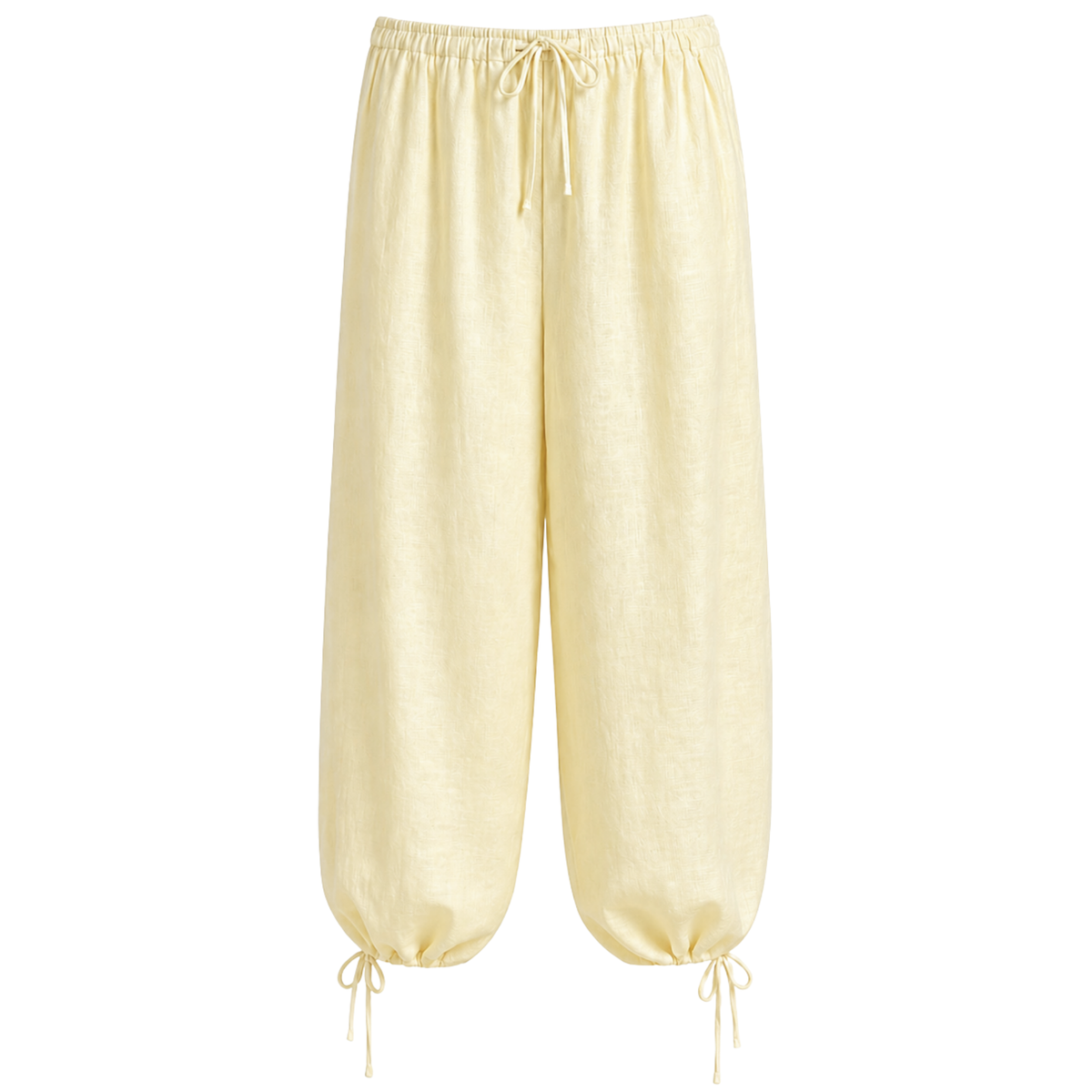 PAÇA DETAY %100 KETEN PANTOLON SARI