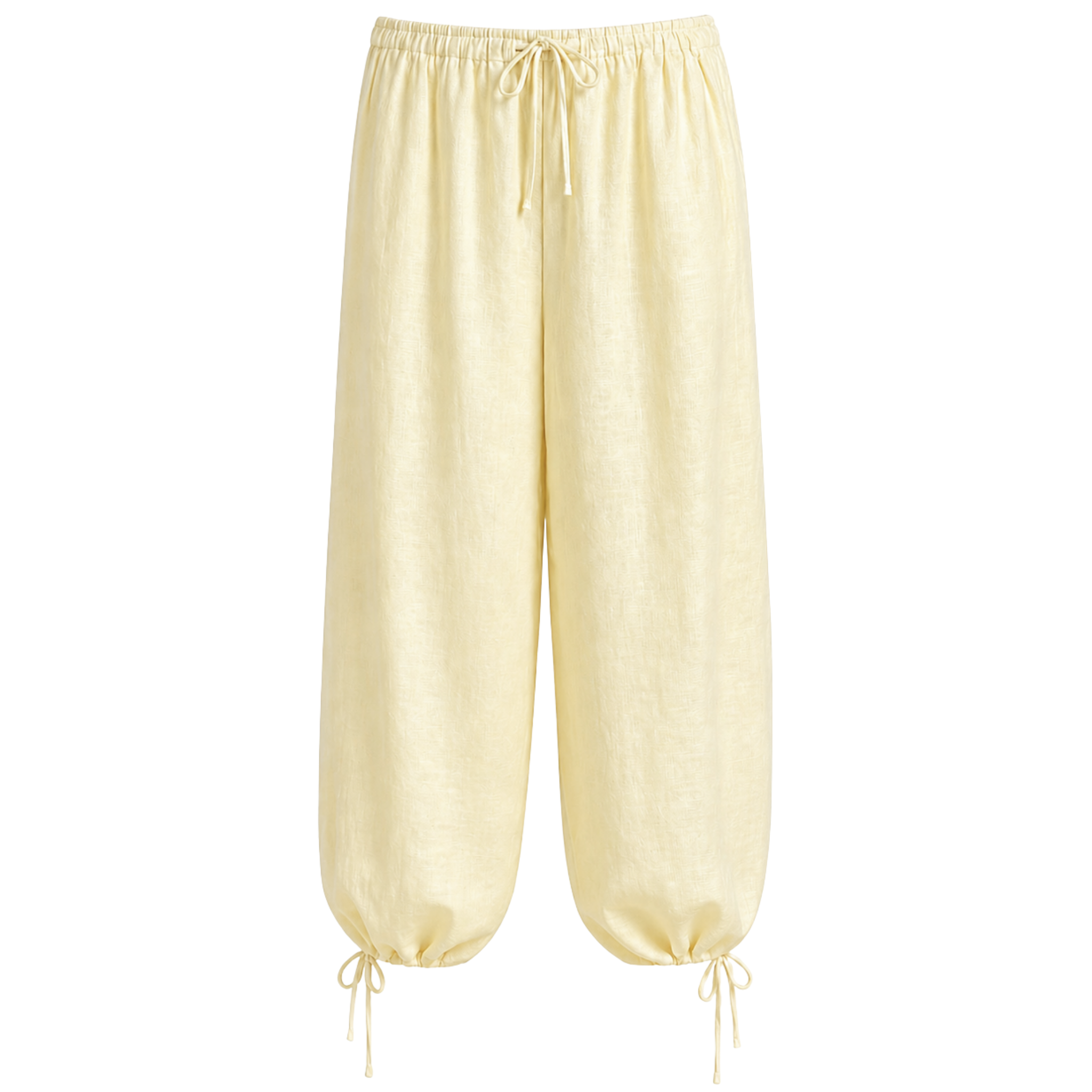 PAÇA DETAY %100 KETEN PANTOLON SARI