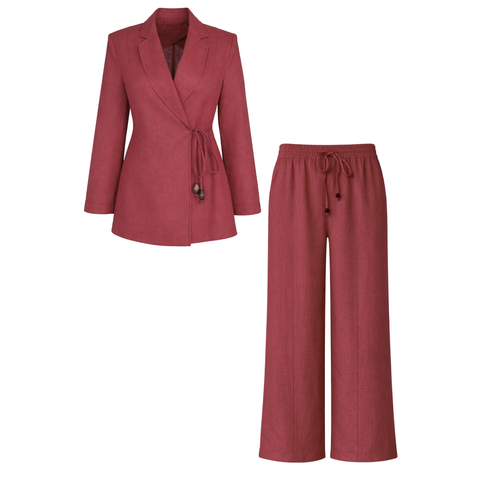 KRUVAZE KAPAMA %100 KETEN TAKIM TERAKOTA