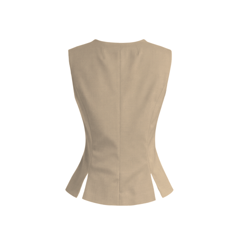 KRUVAZE MODEL YELEKLİ TAKIM BEJ