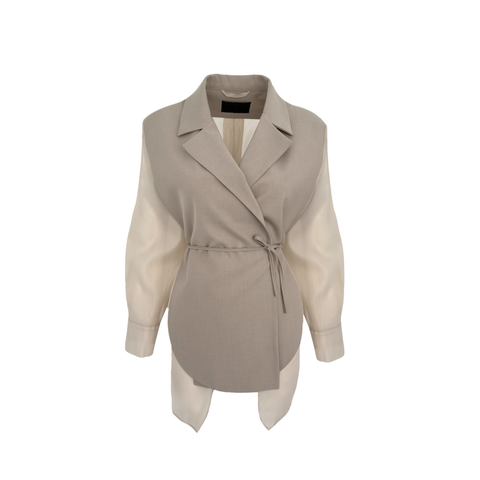 KUMAŞ MİX TASARIM CEKET BEJ