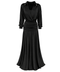 MAKSİ BOY DRAPE DETAY ELBİSE SİYAH