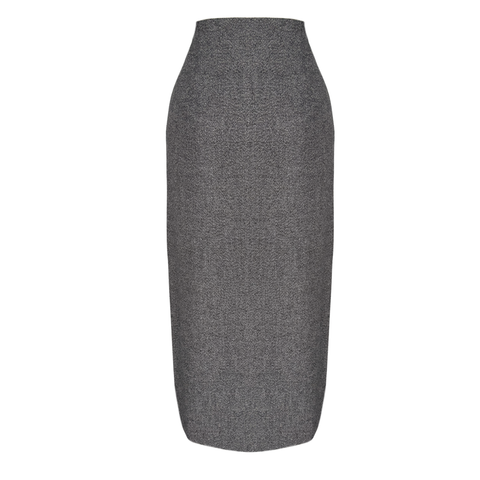 SNOW YÜN KARIŞIMLI ÖNDEN YIRTMAÇLI ETEK GRİ