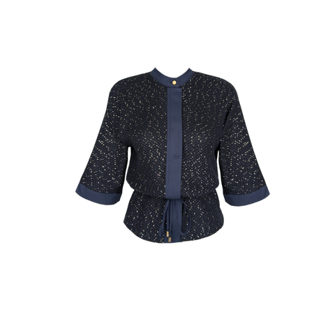 PAYETLİ ETEK VE CEKET TAKIM LACİVERT