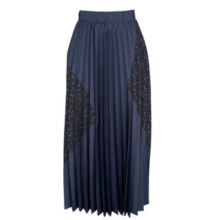 PAYETLİ ETEK VE CEKET TAKIM LACİVERT