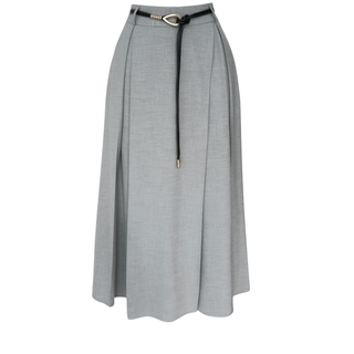 PİLE DETAY KRUVAZE KAPAMA ETEK GRİ