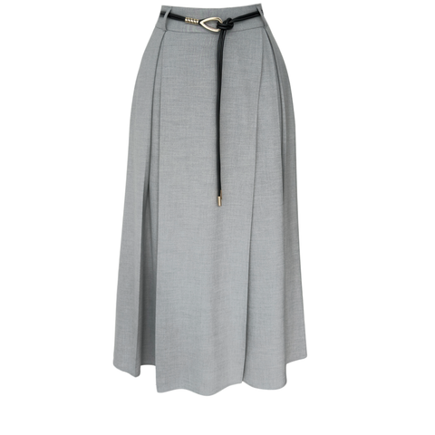 PİLE DETAY KRUVAZE KAPAMA ETEK GRİ