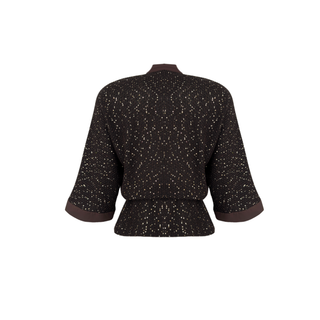 PAYETLİ ETEK VE CEKET TAKIM KAHVE