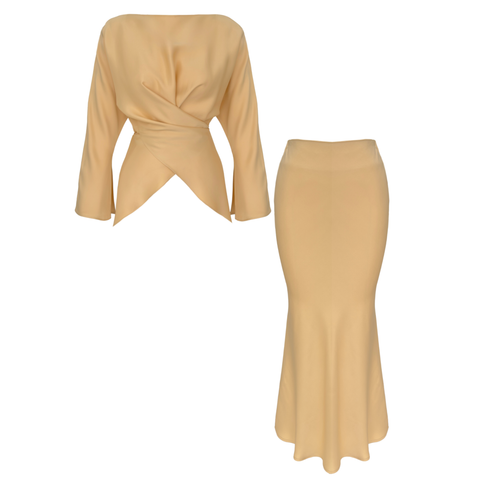 %100 RAYON SATEN IŞILTILI TAKIM SARI