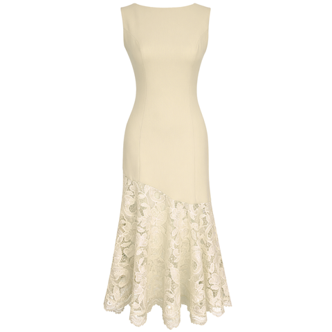 ETEĞİ GÜPÜR DETAY ELBİSE SARI