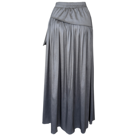 SATEN IŞILTILI BÜYÜK FİYONK DETAY ETEK GRİ