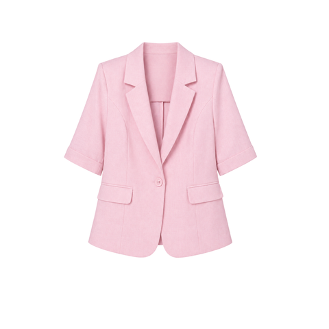 SERA %100 KETEN KISA KOL CEKET PEMBE