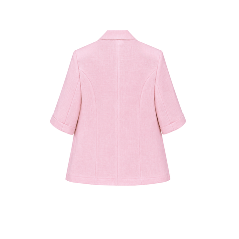 SERA %100 KETEN KISA KOL CEKET PEMBE