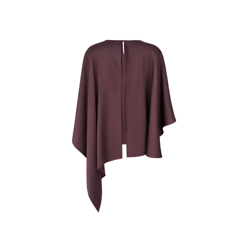 SHELLY ASİMETRİK MODEL BLUZ ÇİKOLATA KAHVE