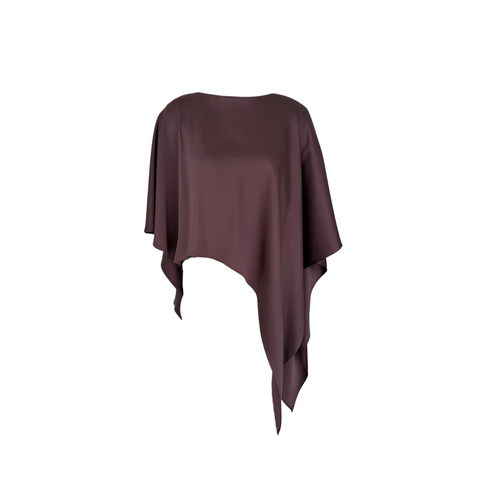 SHELLY ASİMETRİK MODEL BLUZ ÇİKOLATA KAHVE