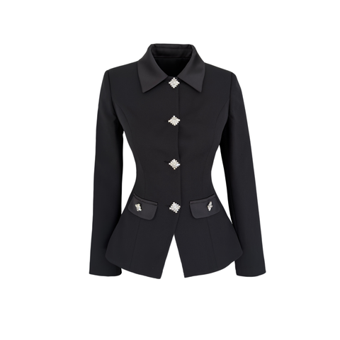 TAŞ DÜĞMELİ ETEK VE CEKET TAKIM