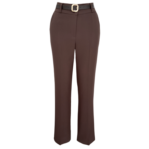 TEK DÜĞMELİ CEKET VE PANTOLON TAKIM KAHVE