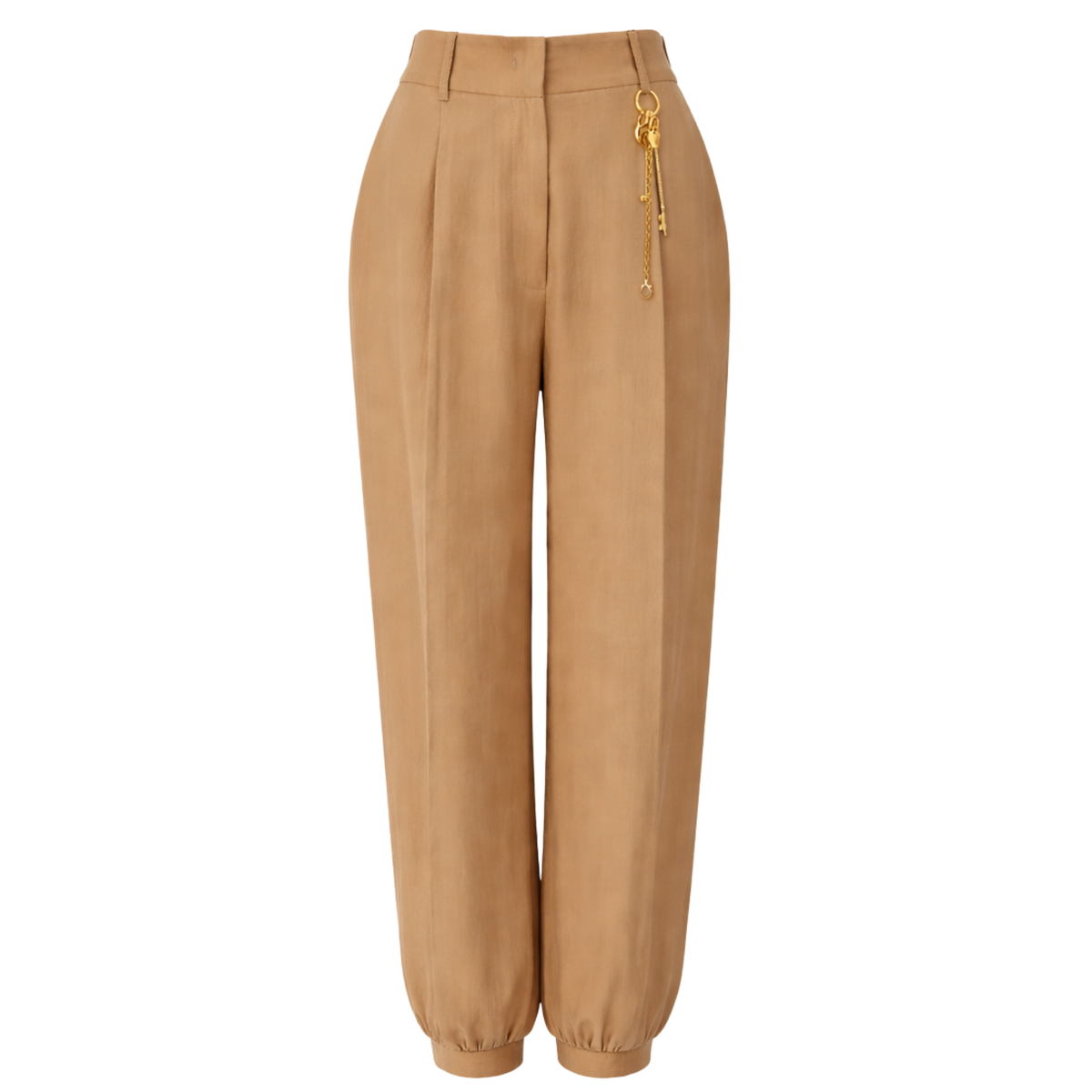 PAÇA DETAY TENCEL PANTOLON CAMEL