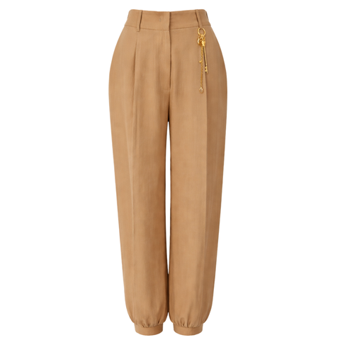 PAÇA DETAY TENCEL PANTOLON CAMEL