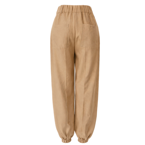 PAÇA DETAY TENCEL PANTOLON CAMEL