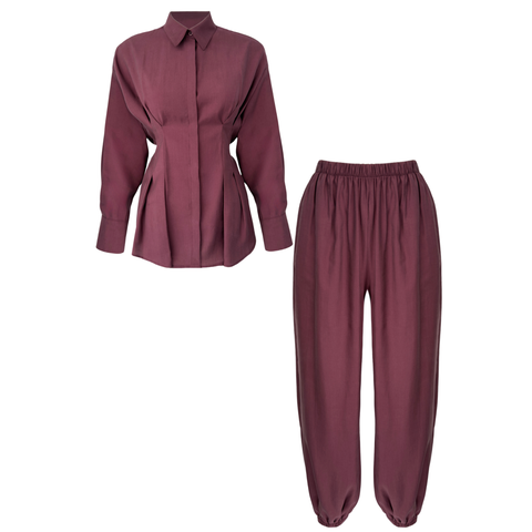 BELİ BAĞLAMA DETAY TENCEL TAKIM BORDO