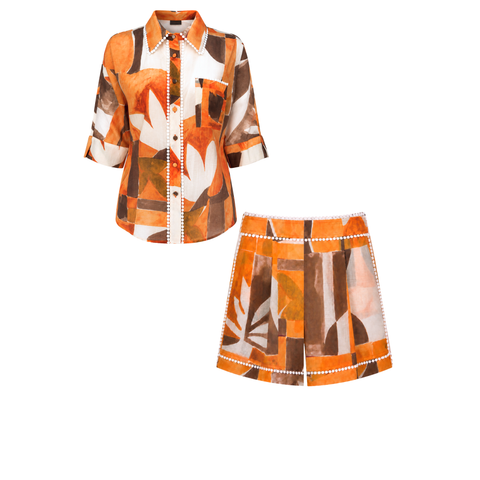 GEOMETRİK DESEN TENCEL TAKIM