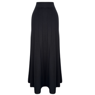 KLOŞ MODEL MAKSİ BOY TRİKO ETEK SİYAH