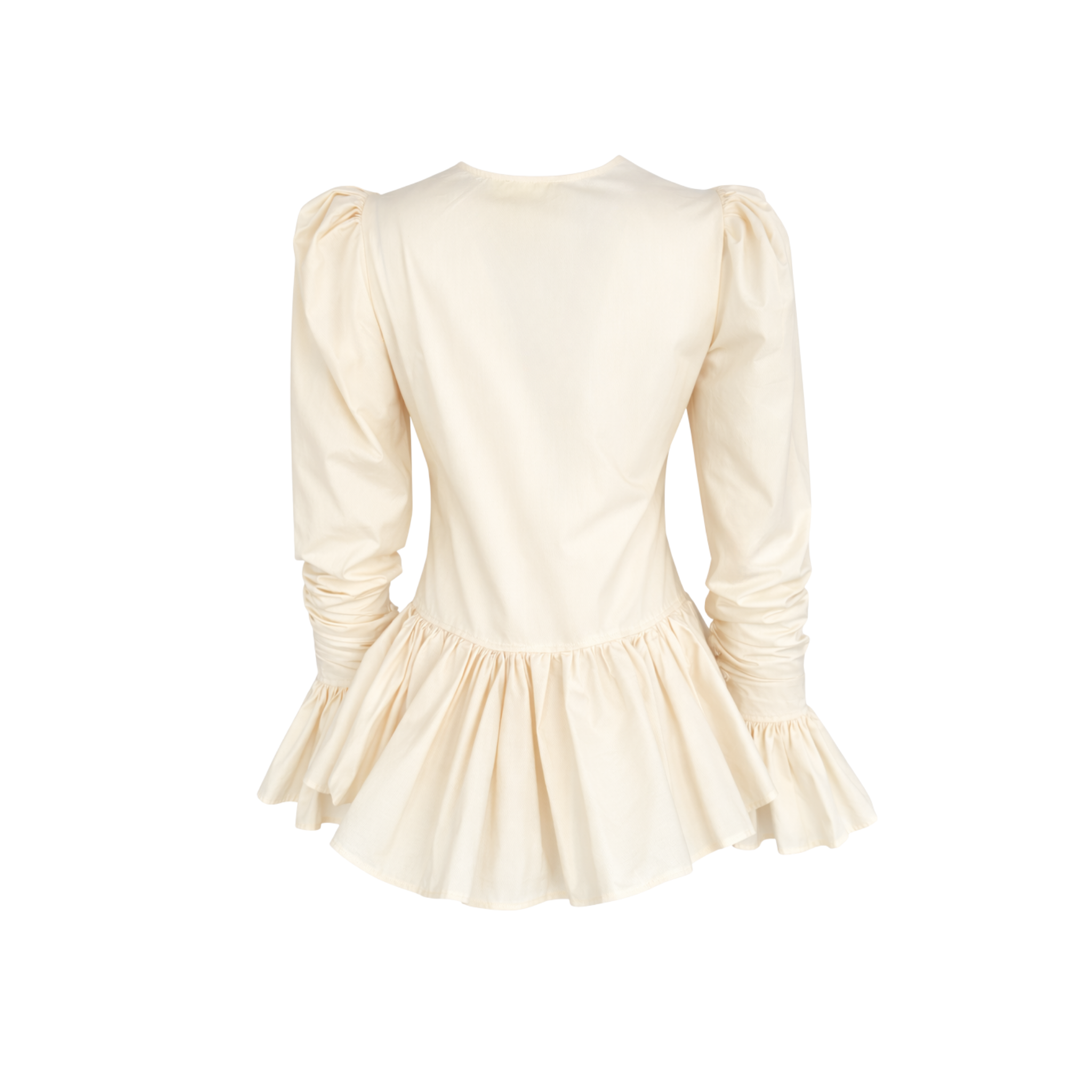 %100 COTTON FIRFIR DETAY BLUZ KREM