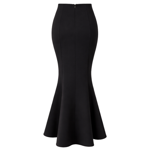 MİDİ BOY VOLANLI ETEK SİYAH