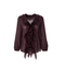 TENCEL KUMAŞ VOLANLI BLUZ BORDO