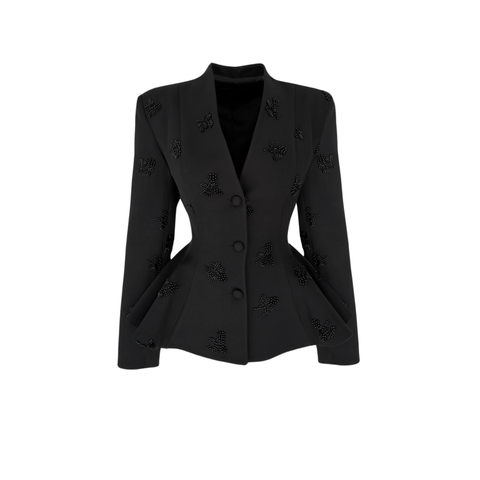 VOLANLI CEKET VE ETEK TAKIM SİYAH