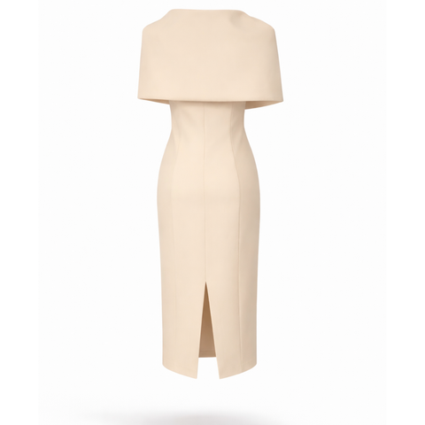 YAKA DETAY BROŞLU KALEM ELBİSE TAŞ