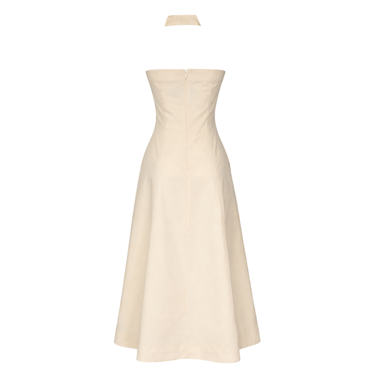 YAKASI AKSESUARLI KLOŞ MODEL COTTON ELBİSE TAŞ