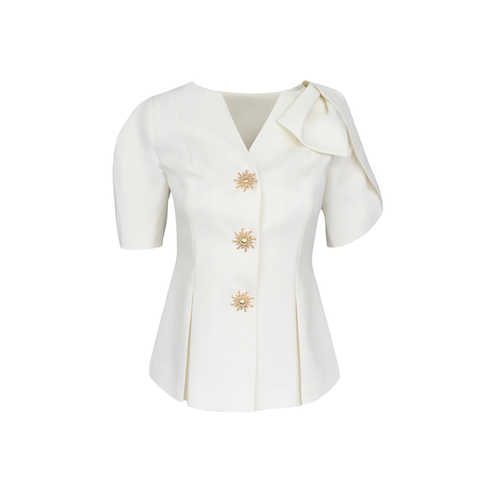 OMZU FİYONK DETAY YILDIZ DÜĞMELİ TAKIM EKRU