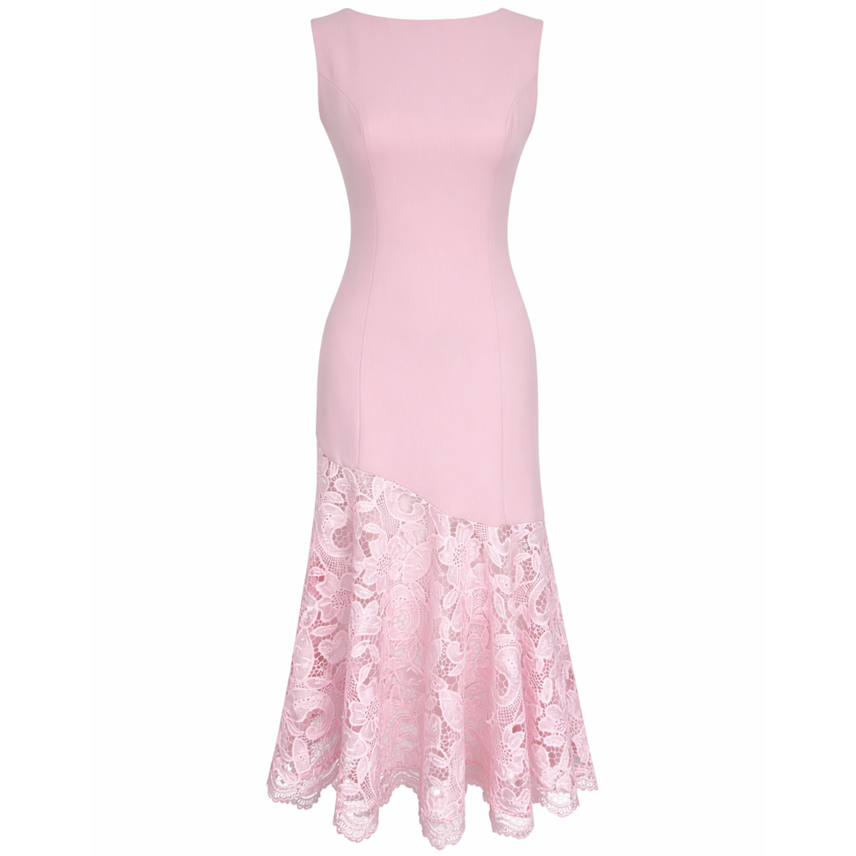 ETEĞİ GÜPÜR DETAY ELBİSE PEMBE