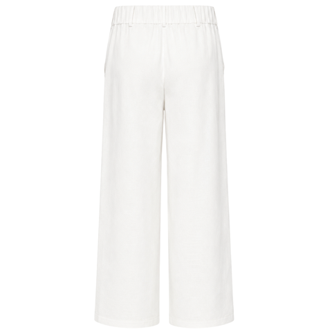BOYDAN ASTARLI %100 KETEN PANTOLON BEYAZ