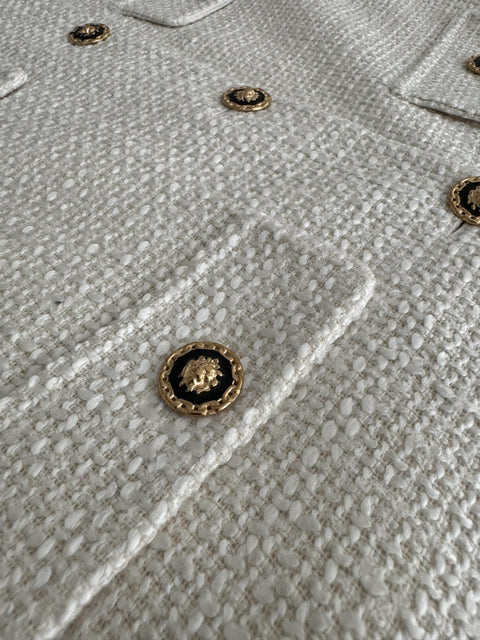 GOLD DÜĞMELİ TÜVİT CEKET EKRU