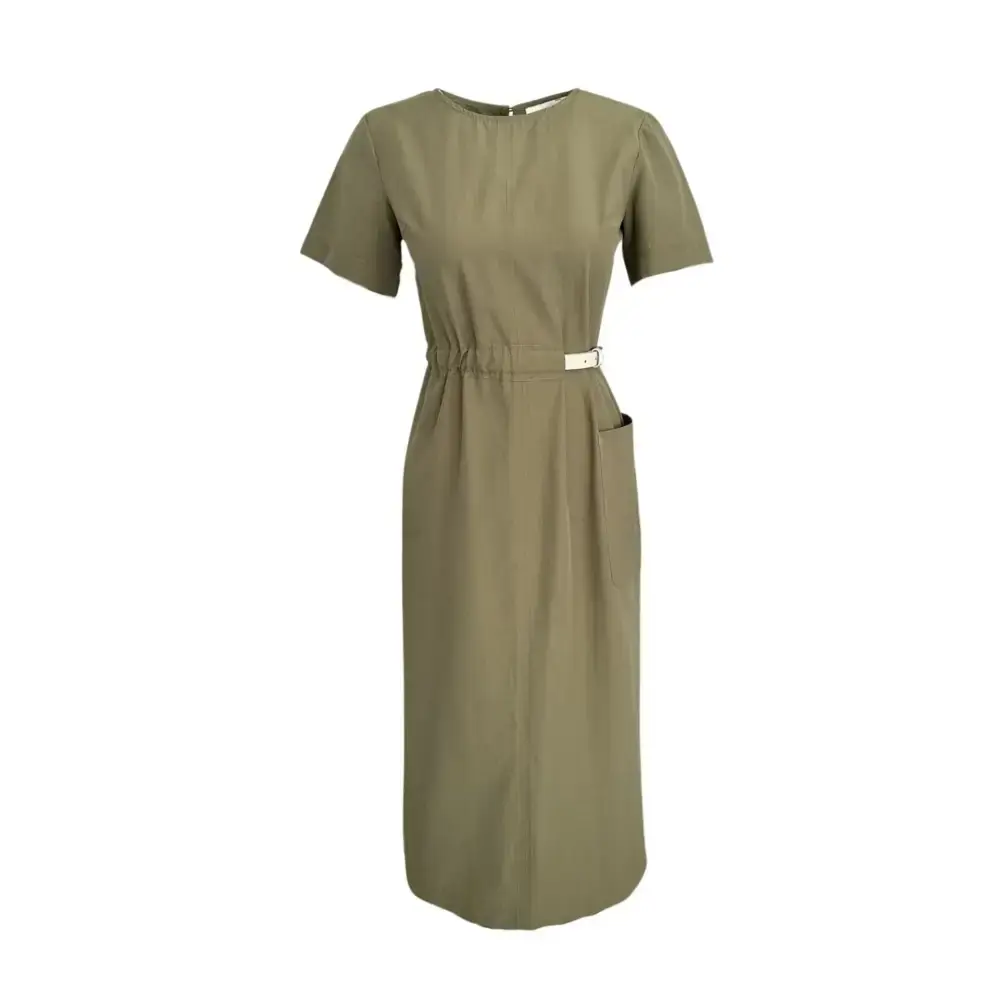 Side Belt Detail Dress KHAKI