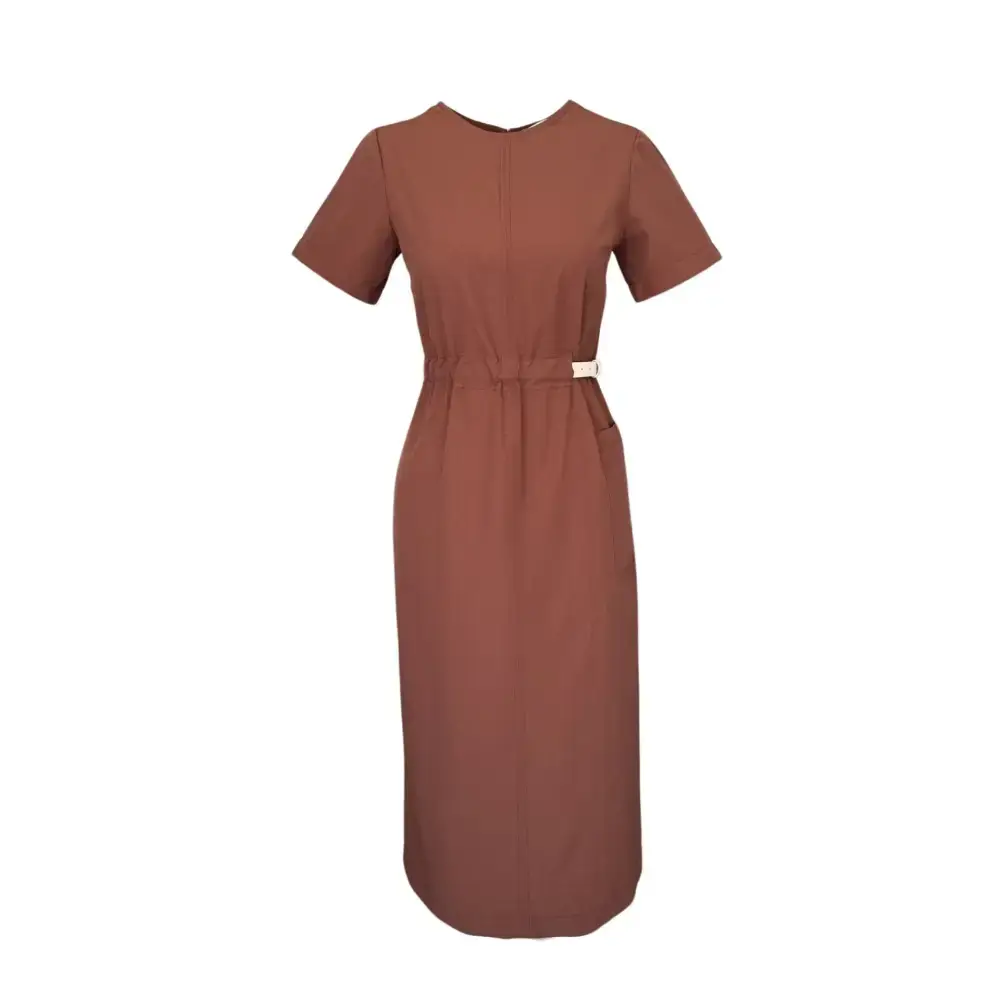 Side Belt Detail Dress Mocha